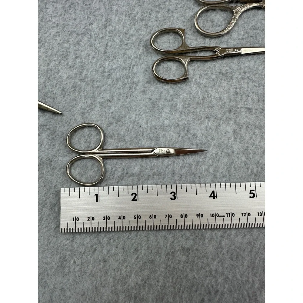 8pc Vintage Miniature Sewing Embroidery Scissors Lot Germany USA Ornate Metal